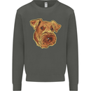 An Airedale Terrier Waterside Bingley Dog Kids Sweatshirt Jumper Storm Grey