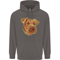 An Airedale Terrier Waterside Bingley Dog Mens 80% Cotton Hoodie Charcoal