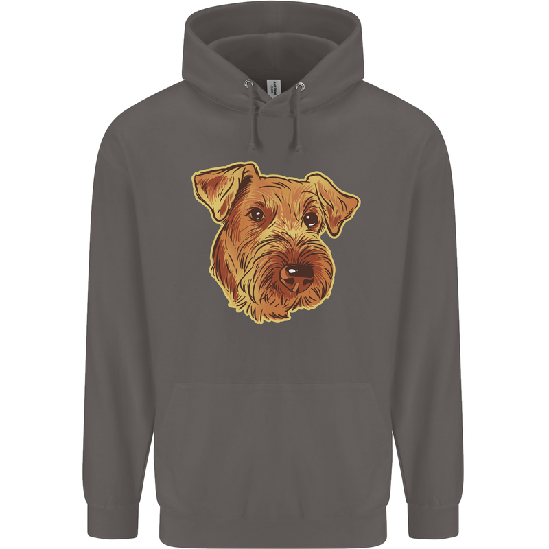 An Airedale Terrier Waterside Bingley Dog Mens 80% Cotton Hoodie Charcoal