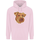 An Airedale Terrier Waterside Bingley Dog Mens 80% Cotton Hoodie Light Pink