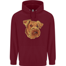 An Airedale Terrier Waterside Bingley Dog Mens 80% Cotton Hoodie Maroon