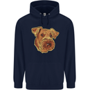 An Airedale Terrier Waterside Bingley Dog Mens 80% Cotton Hoodie Navy Blue