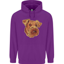 An Airedale Terrier Waterside Bingley Dog Mens 80% Cotton Hoodie Purple
