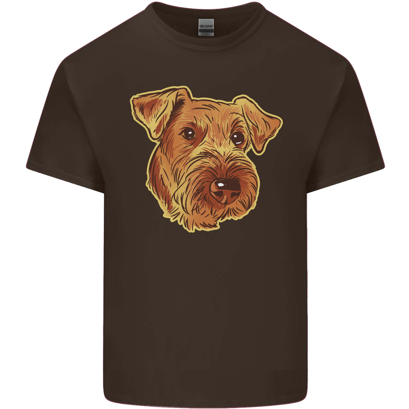 An Airedale Terrier Waterside Bingley Dog Mens Cotton T-Shirt Tee Top Dark Chocolate