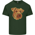 An Airedale Terrier Waterside Bingley Dog Mens Cotton T-Shirt Tee Top Forest Green