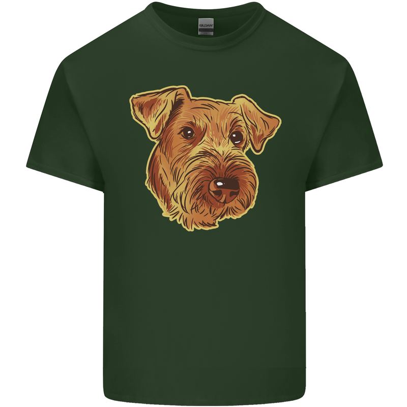 An Airedale Terrier Waterside Bingley Dog Mens Cotton T-Shirt Tee Top Forest Green