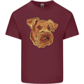 An Airedale Terrier Waterside Bingley Dog Mens Cotton T-Shirt Tee Top Maroon