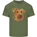 An Airedale Terrier Waterside Bingley Dog Mens Cotton T-Shirt Tee Top Military Green