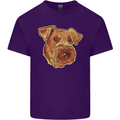 An Airedale Terrier Waterside Bingley Dog Mens Cotton T-Shirt Tee Top Purple