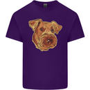 An Airedale Terrier Waterside Bingley Dog Mens Cotton T-Shirt Tee Top Purple