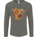 An Airedale Terrier Waterside Bingley Dog Mens Long Sleeve T-Shirt Charcoal
