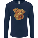 An Airedale Terrier Waterside Bingley Dog Mens Long Sleeve T-Shirt Navy Blue
