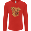 An Airedale Terrier Waterside Bingley Dog Mens Long Sleeve T-Shirt Red