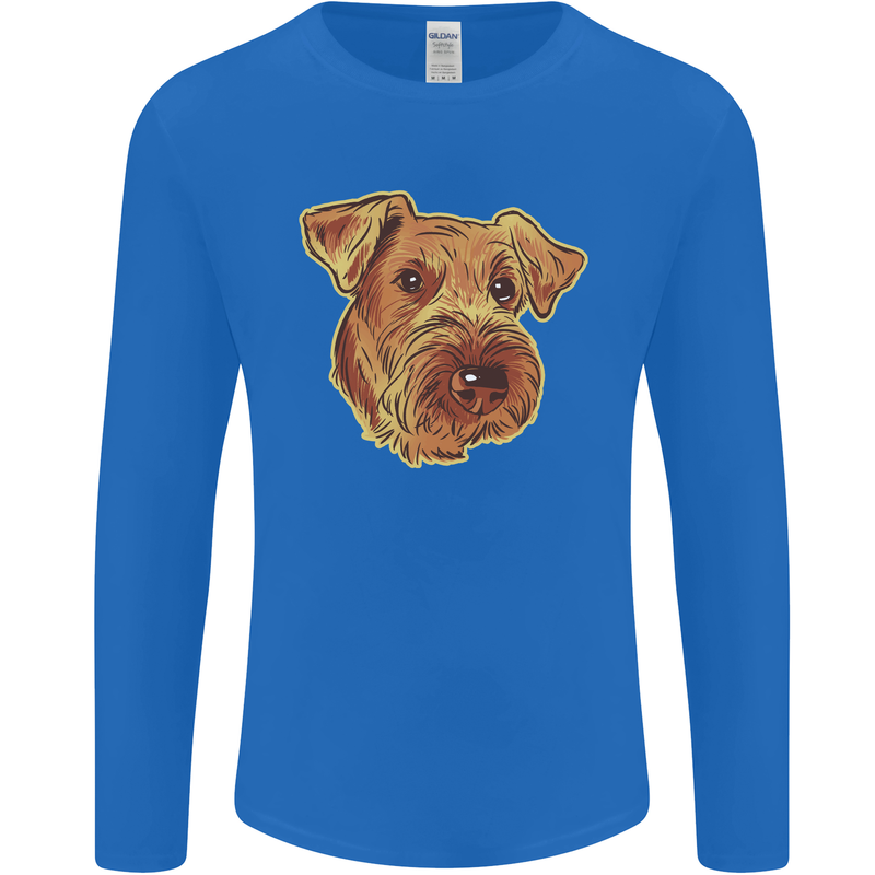 An Airedale Terrier Waterside Bingley Dog Mens Long Sleeve T-Shirt Royal Blue