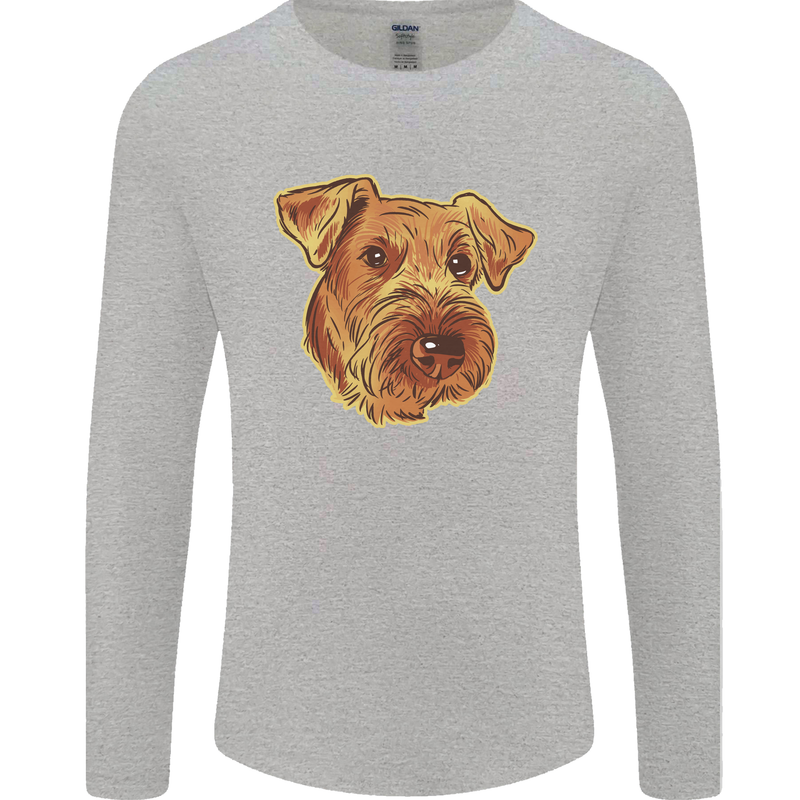 An Airedale Terrier Waterside Bingley Dog Mens Long Sleeve T-Shirt Sports Grey