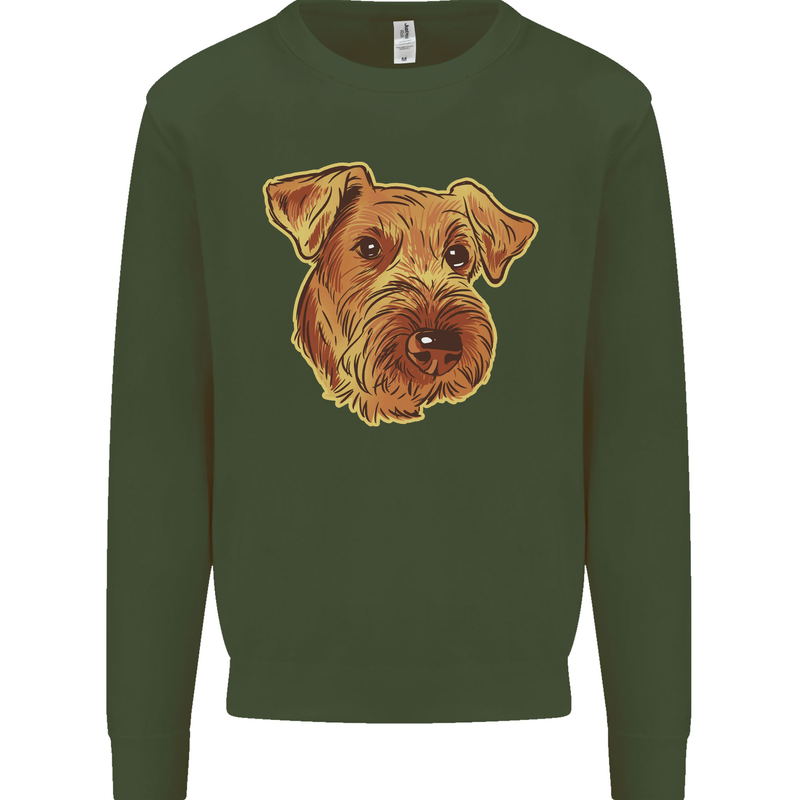 An Airedale Terrier Waterside Bingley Dog Mens Sweatshirt Jumper Forest Green