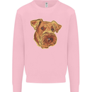 An Airedale Terrier Waterside Bingley Dog Mens Sweatshirt Jumper Light Pink