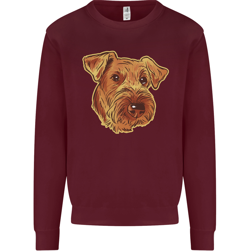 An Airedale Terrier Waterside Bingley Dog Mens Sweatshirt Jumper Maroon