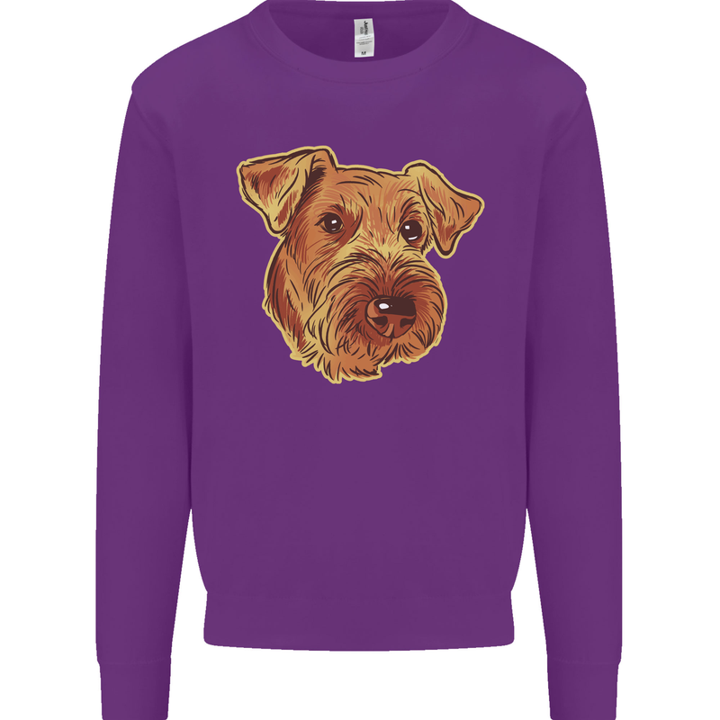An Airedale Terrier Waterside Bingley Dog Mens Sweatshirt Jumper Purple