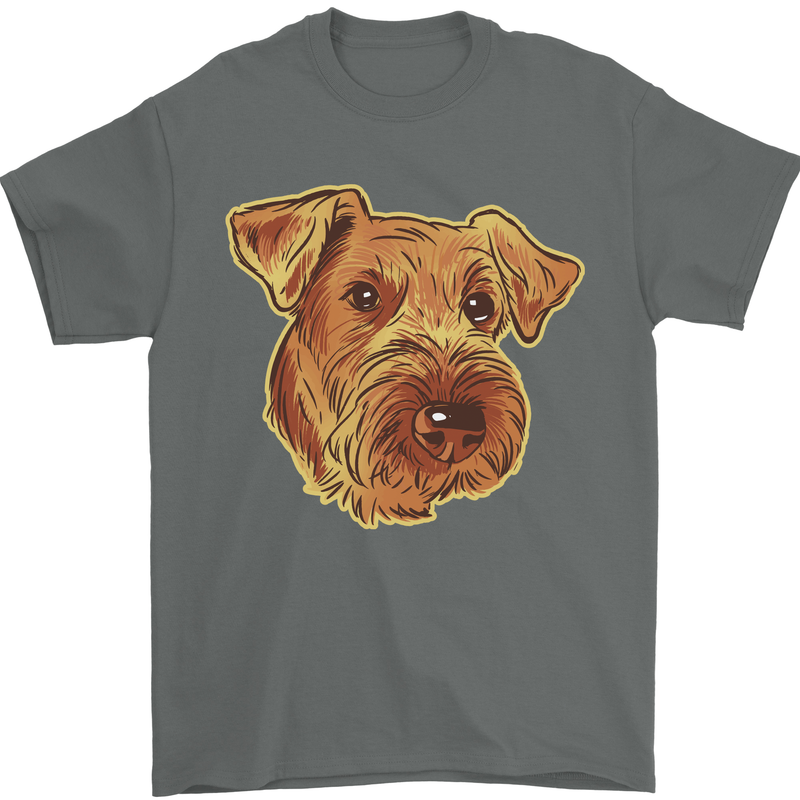An Airedale Terrier Waterside Bingley Dog Mens T-Shirt 100% Cotton Charcoal