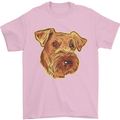 An Airedale Terrier Waterside Bingley Dog Mens T-Shirt 100% Cotton Light Pink