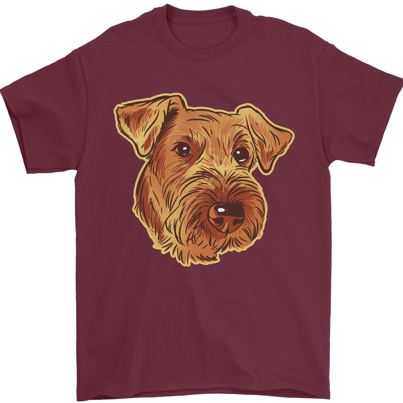 An Airedale Terrier Waterside Bingley Dog Mens T-Shirt 100% Cotton Maroon