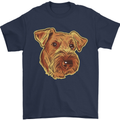 An Airedale Terrier Waterside Bingley Dog Mens T-Shirt 100% Cotton Navy Blue