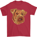 An Airedale Terrier Waterside Bingley Dog Mens T-Shirt 100% Cotton Red