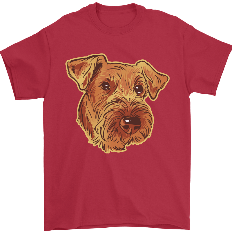 An Airedale Terrier Waterside Bingley Dog Mens T-Shirt 100% Cotton Red