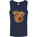 An Airedale Terrier Waterside Bingley Dog Mens Vest Tank Top Navy Blue