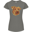 An Airedale Terrier Waterside Bingley Dog Womens Petite Cut T-Shirt Charcoal