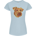 An Airedale Terrier Waterside Bingley Dog Womens Petite Cut T-Shirt Light Blue
