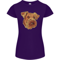 An Airedale Terrier Waterside Bingley Dog Womens Petite Cut T-Shirt Purple