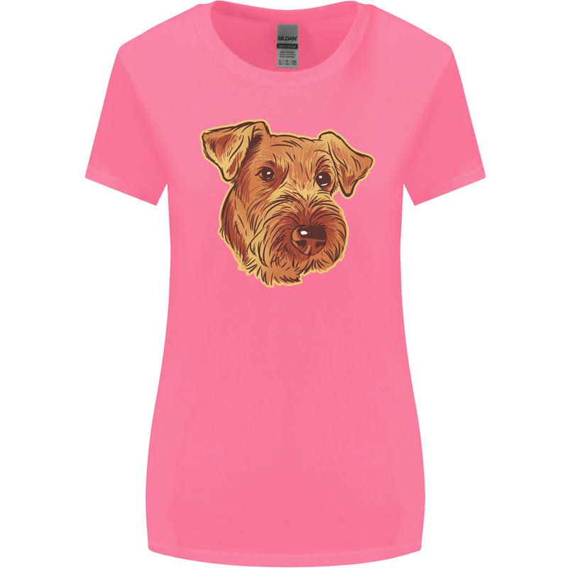 An Airedale Terrier Waterside Bingley Dog Womens Wider Cut T-Shirt Azalea