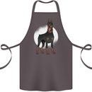 An Alert Doberman Cotton Apron 100% Organic Dark Grey