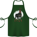 An Alert Doberman Cotton Apron 100% Organic Forest Green