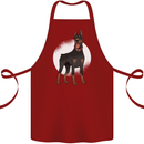 An Alert Doberman Cotton Apron 100% Organic Maroon