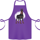 An Alert Doberman Cotton Apron 100% Organic Purple