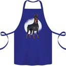 An Alert Doberman Cotton Apron 100% Organic Royal Blue