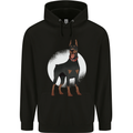 An Alert Doberman Mens 80% Cotton Hoodie Black