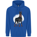 An Alert Doberman Mens 80% Cotton Hoodie Royal Blue