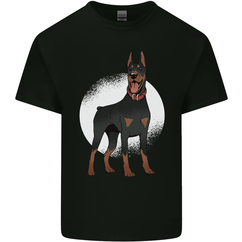 An Alert Doberman Mens Cotton T-Shirt Tee Top Black