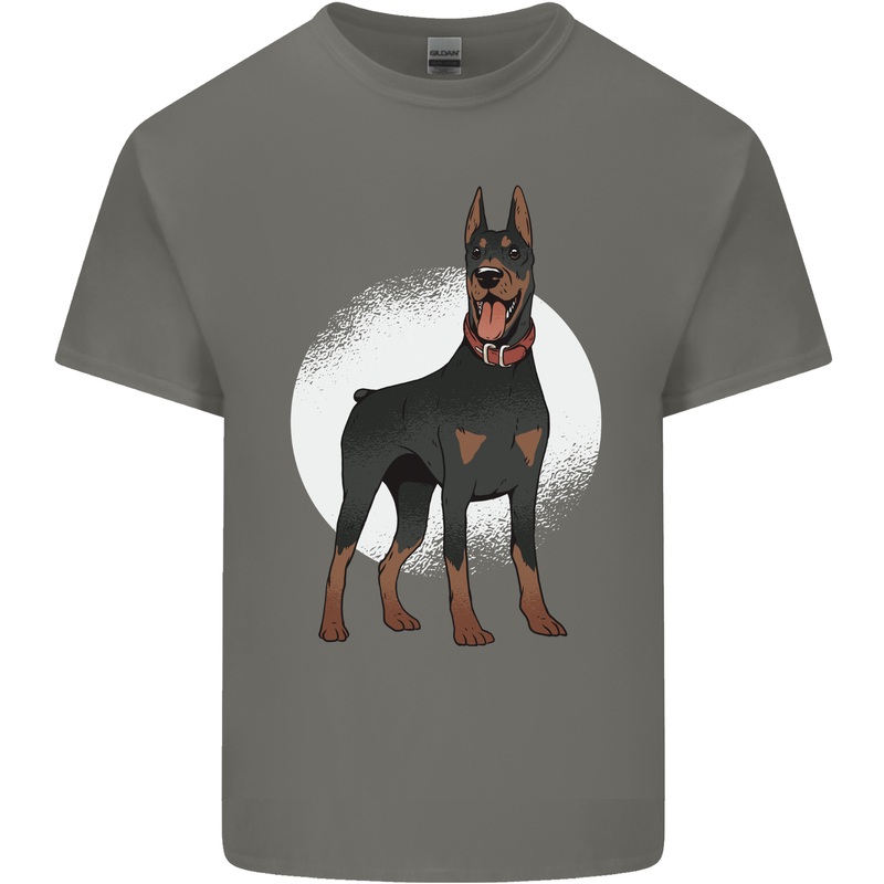 An Alert Doberman Mens Cotton T-Shirt Tee Top Charcoal