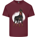 An Alert Doberman Mens Cotton T-Shirt Tee Top Maroon