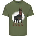 An Alert Doberman Mens Cotton T-Shirt Tee Top Military Green