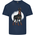 An Alert Doberman Mens Cotton T-Shirt Tee Top Navy Blue