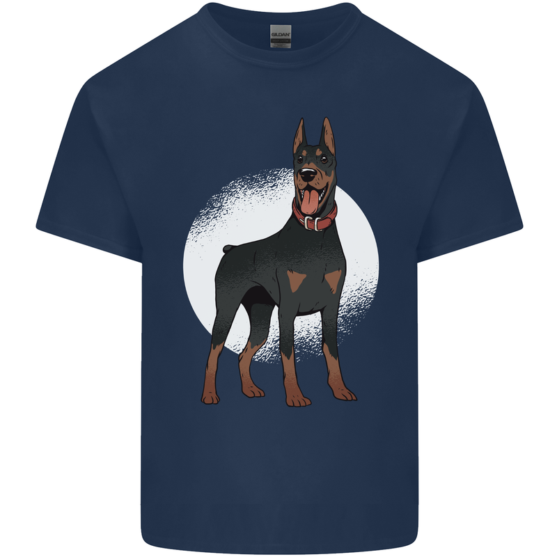 An Alert Doberman Mens Cotton T-Shirt Tee Top Navy Blue