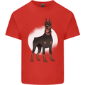 An Alert Doberman Mens Cotton T-Shirt Tee Top Red