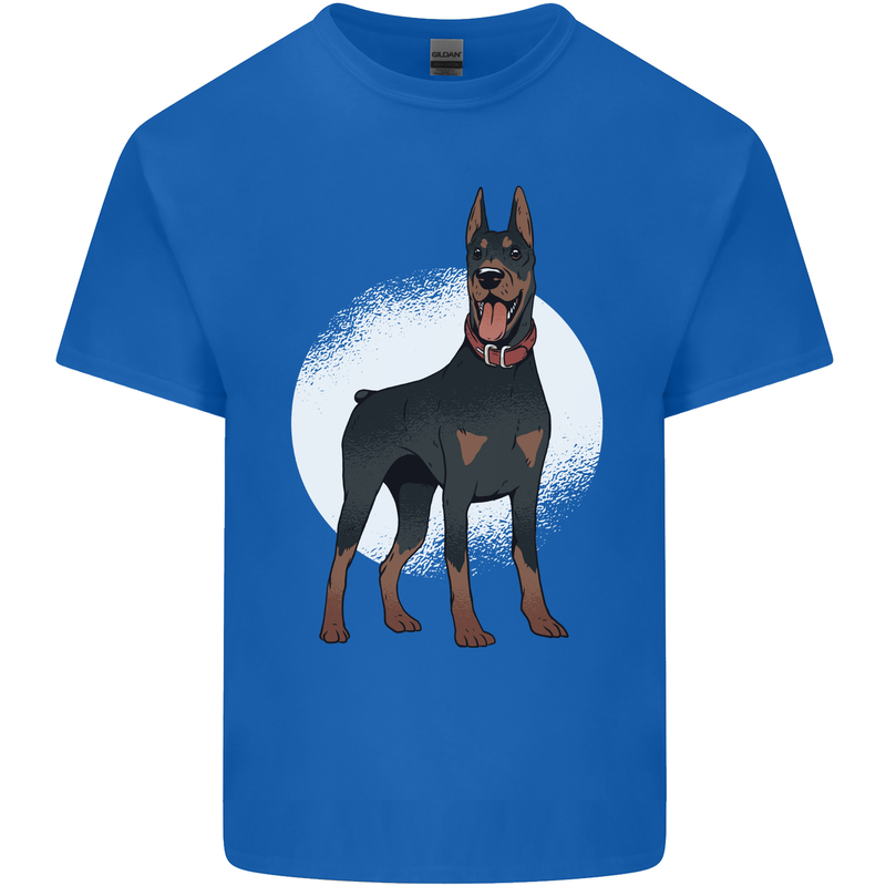 An Alert Doberman Mens Cotton T-Shirt Tee Top Royal Blue