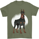 An Alert Doberman Mens T-Shirt 100% Cotton Military Green